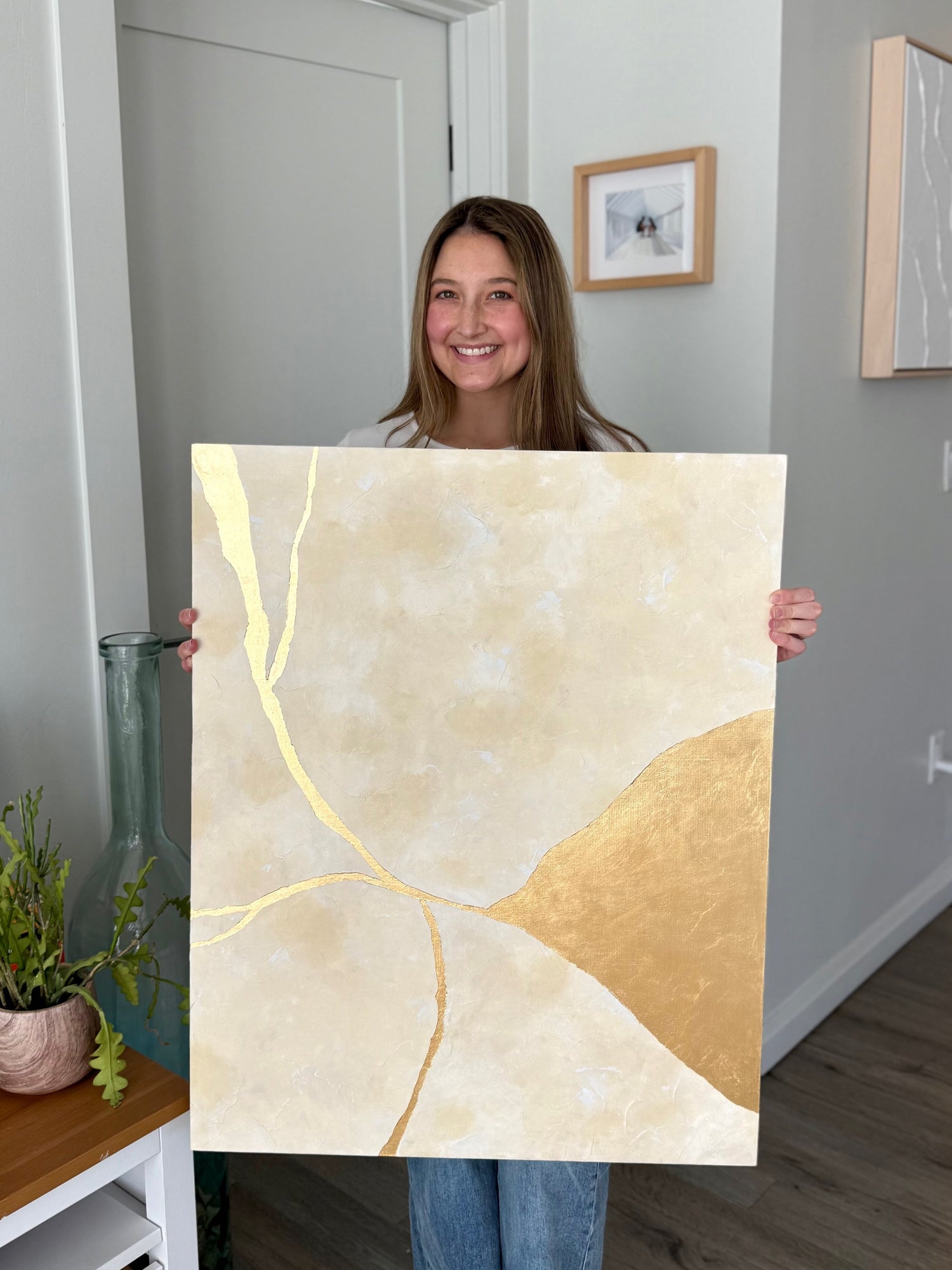 artist with artwork